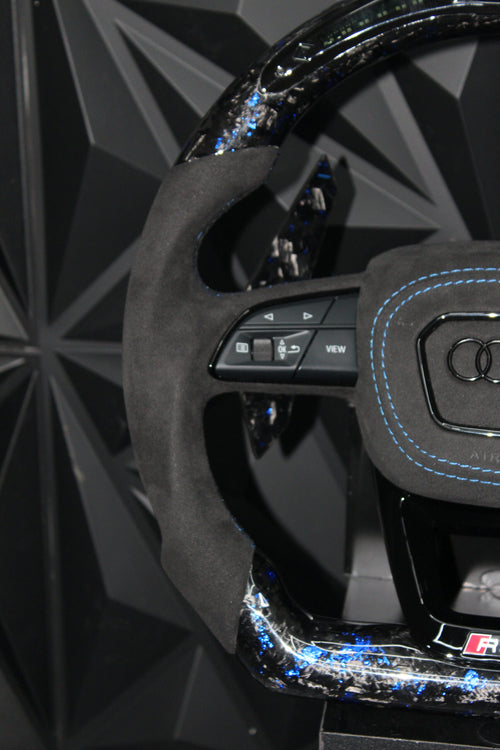 Volante AUDI - Carbono Forjado/Alcantara/Pantalla LED Racing -BLUE