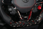 Volante GOLF - Carbono Forjado/Cuero Perforado - RED