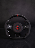 Volante AM-CUSTOM GOLF - Fibra cabrono,Empuñadura Alcantara
