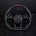 Volante AM-CUSTOM AUDI - Cuero Liso,Cuero microperforado , Detalles en rojo