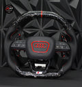 Volante AUDI - Carbono Forjado/Cuero Liso/ TYPE RS - RED