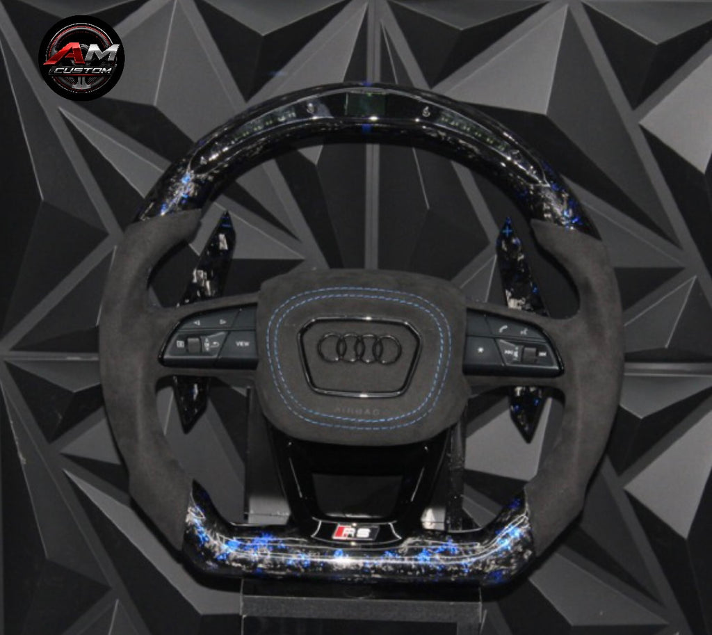 Volante AUDI - Carbono Forjado/Alcantara/Pantalla LED Racing -BLUE