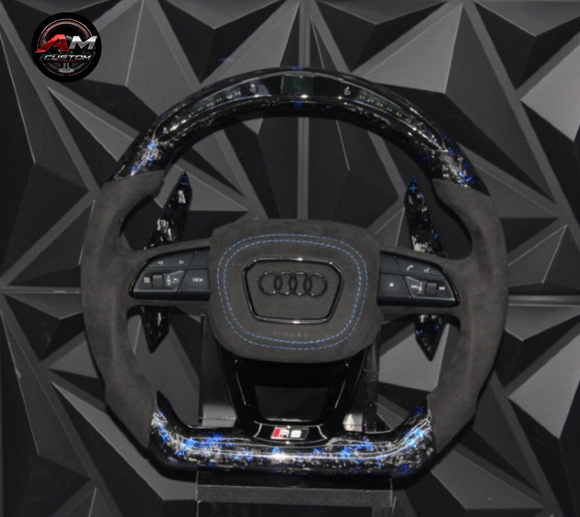 Volante AUDI - Carbono Forjado/Alcantara/Pantalla LED Racing -BLUE