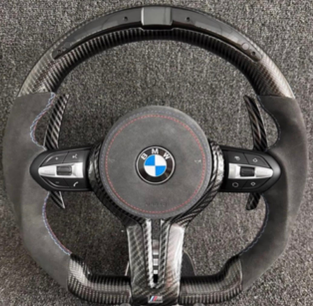 Volante AM-CUSTOM BMW - Fibra de Carbono ,Alcantara ,Pantalla LED revoluciones