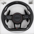 Volante AM-CUSTOM AUDI - Fibra de Carbono ,Cuero microperforado ,Pantalla LED de Revoluciones