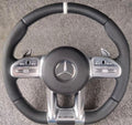 Volante AM-CUSTOM MERCEDES - Cuero con Detalles Plateados ,Estilo AMG
